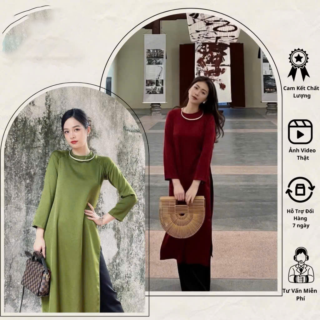 Bộ áo dài chifon 4 tà màu hồng sen