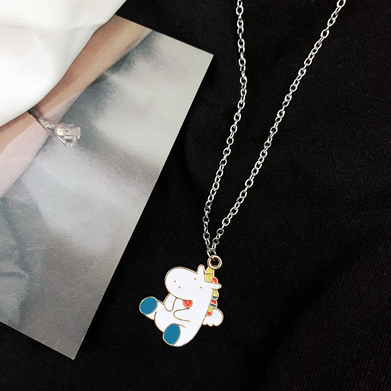 Dây chuyền DC09, Dây chuyền cặp đôi nam nữ, Mặt hình vịt bầu và ngựa một sừng siêu dễ thương