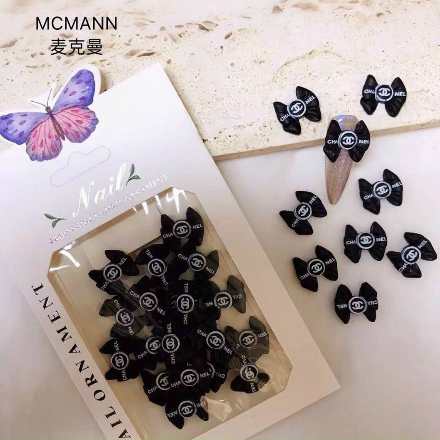 Sét Charm nơ chanel gắn móng