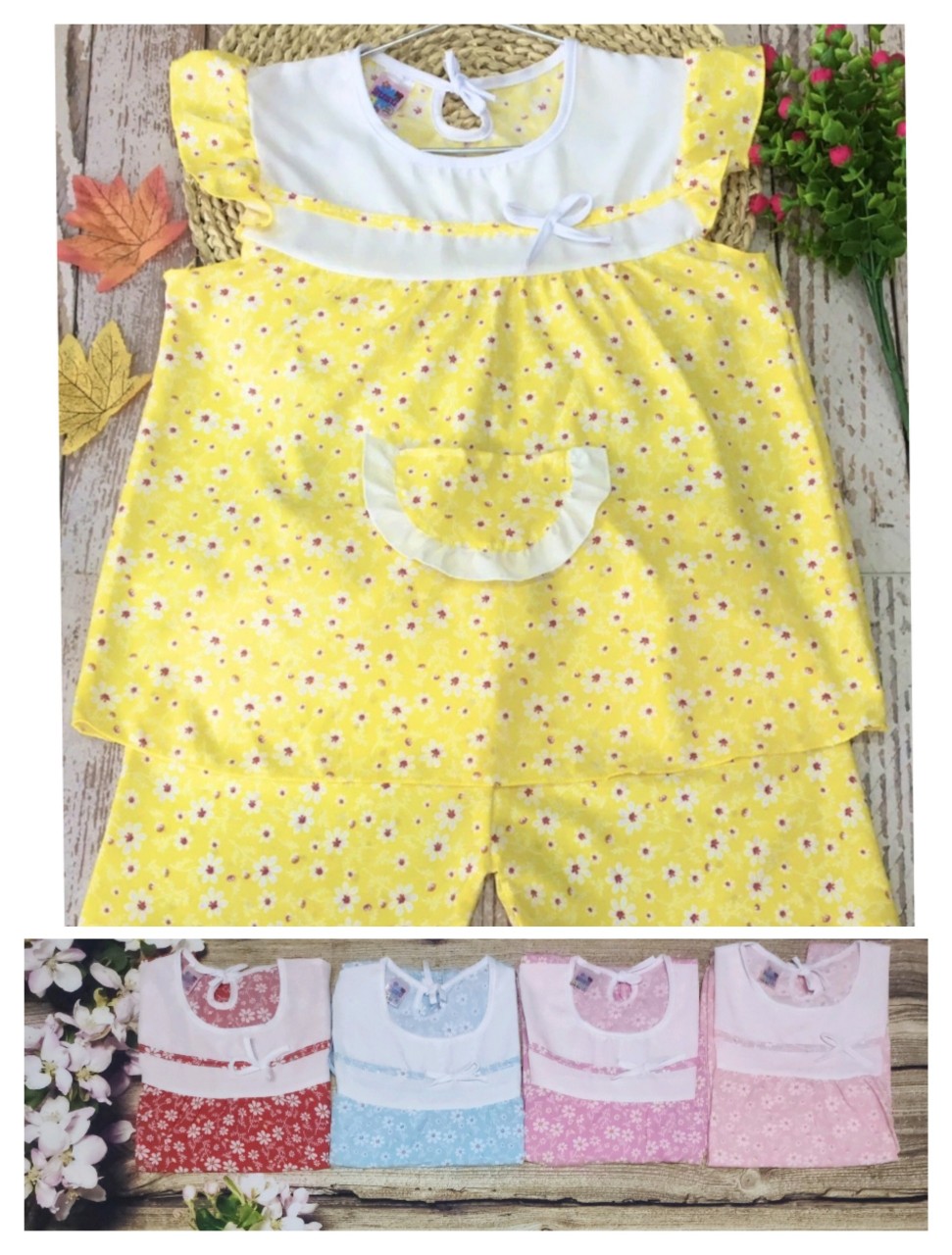 Bộ Lụa Cánh Tiên Bé  (18-22kg) ( giao màu ngẫu nhiên)