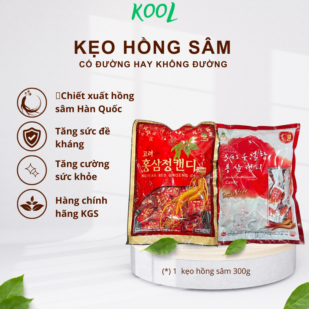 KẸO HỒNG SÂM 300g - CHÍNH HÃNG KGS ( hoả tốc TPHCM )