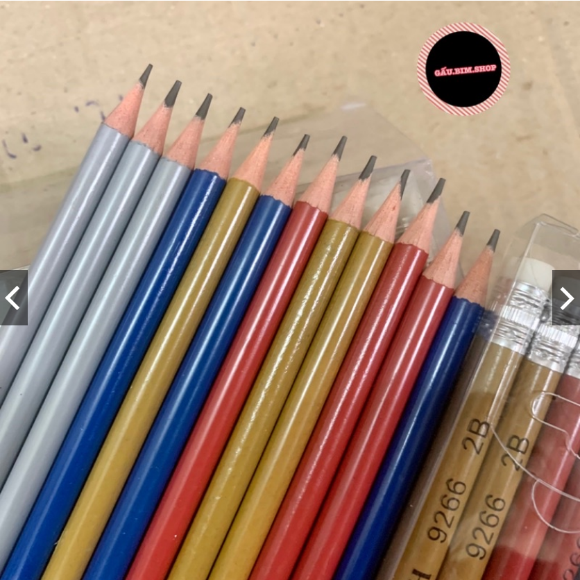 [Giá Sỉ] Búi chì gỗ 2B Alinh (Hộp mica 12 chiếc)