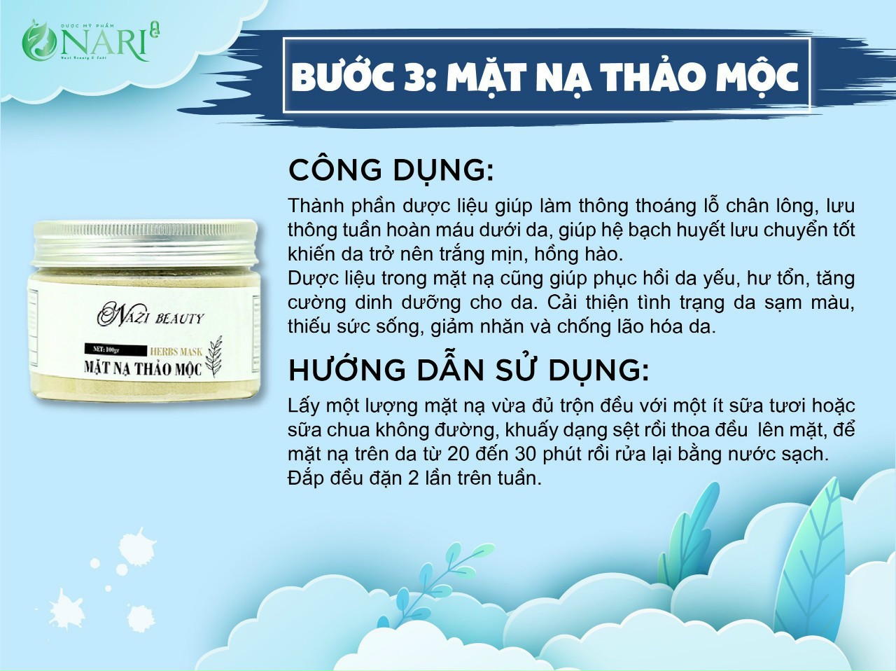MẶT NẠ THẢO MỘC NARI