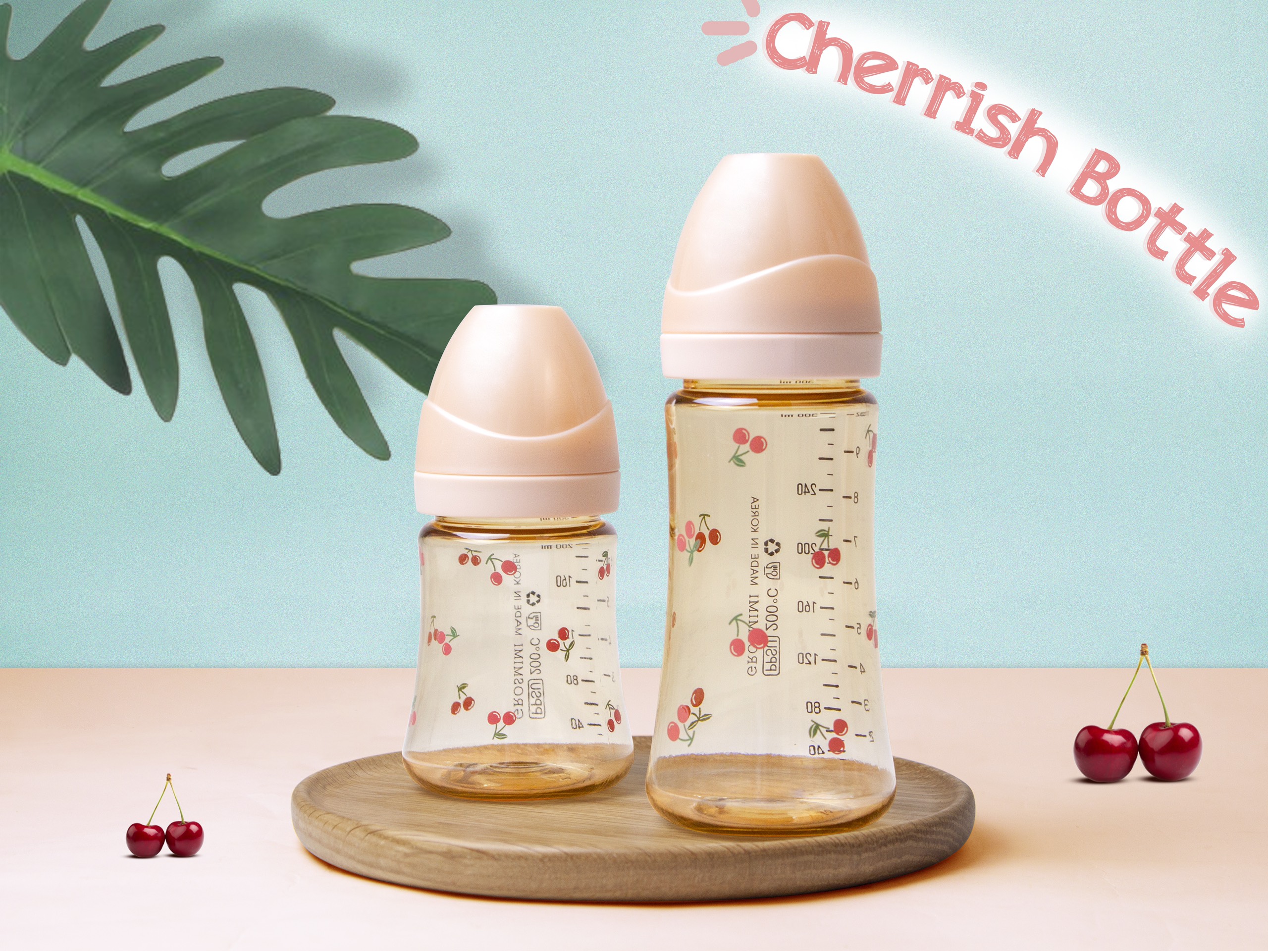 [ Tách Set Chính Hãng ] Bình Sữa Grosmimi Gấu/Olive/Cherry 200ml/300ml Hàn quốc