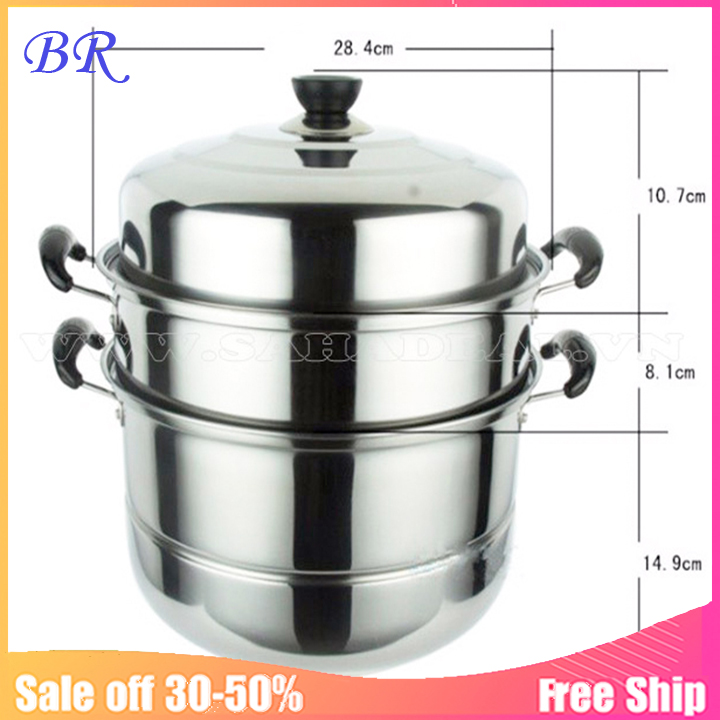 Nồi hấp 3 tầng sử dụng với các loại bếp.
