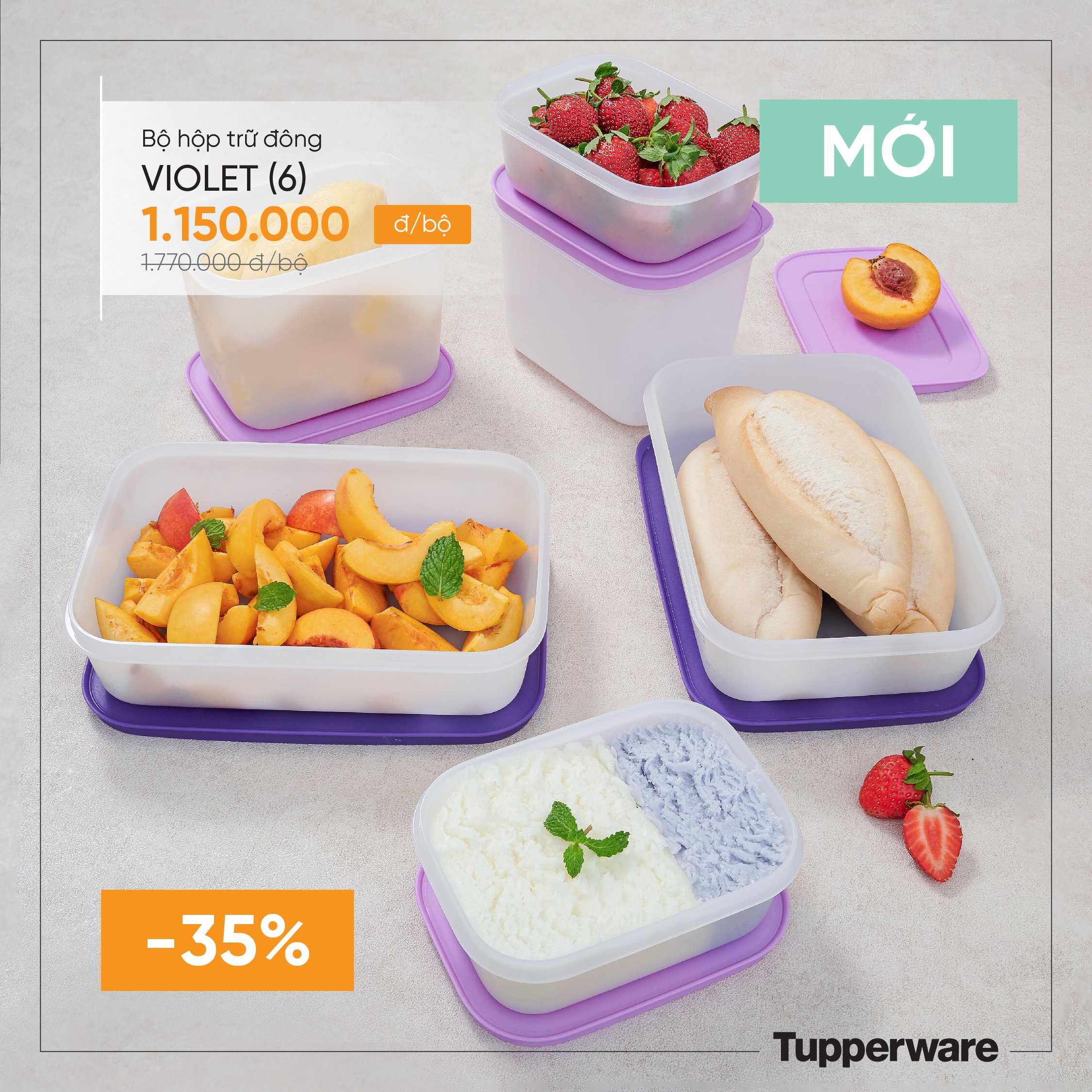 BỘ HỘP TRỮ ĐÔNG VIOLET SET 6