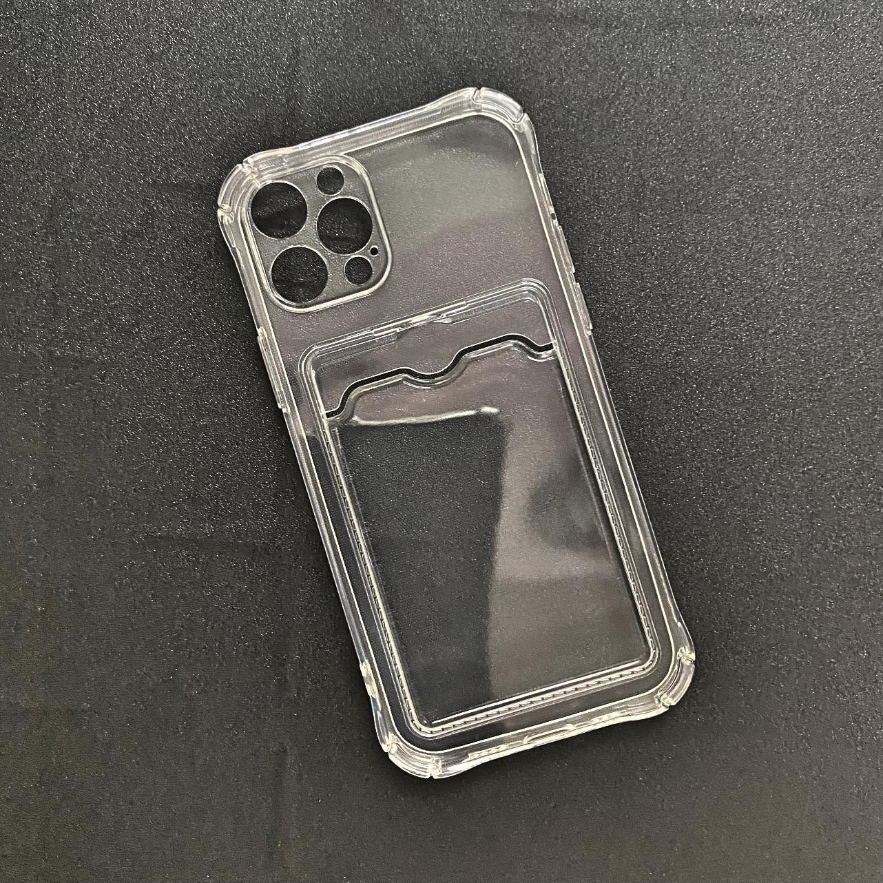 Ốp lưng iphone 12 pro dẻo trong suốt có khe đựng thẻ