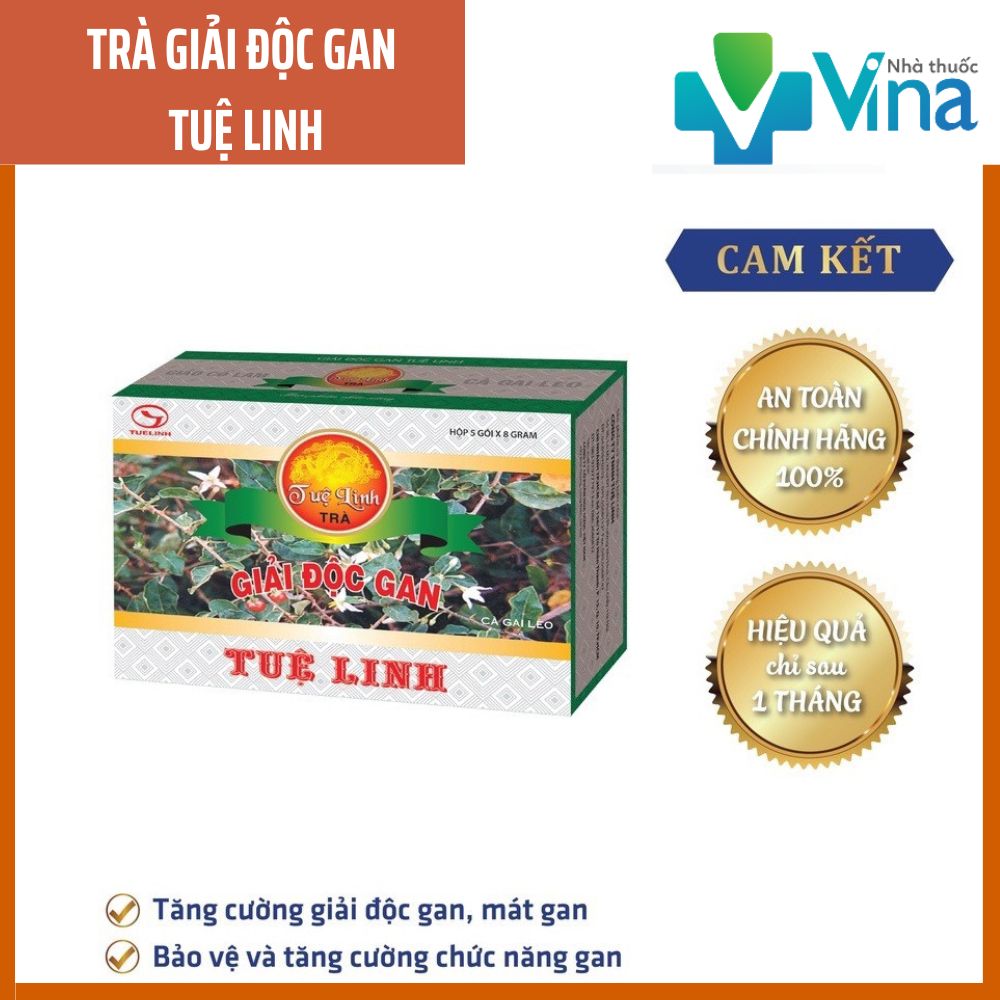 Trà Giải độc gan Tuệ Linh 5 gói - - Giải độc và bảo vệ gan, hỗ trợ viêm gan virus, men gan cao