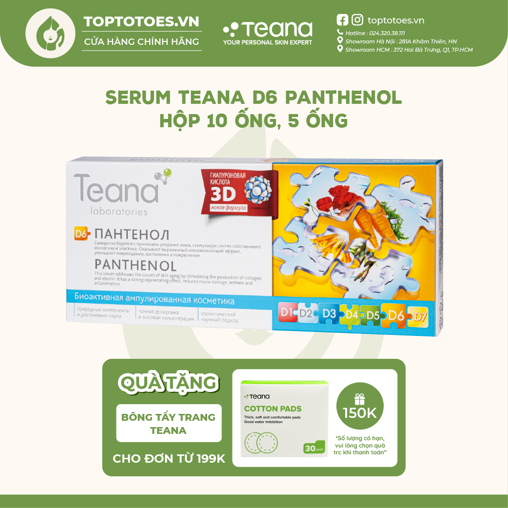Serum Teana D6 Panthenol (B5) làm dịu phục hồi bảo vệ da
