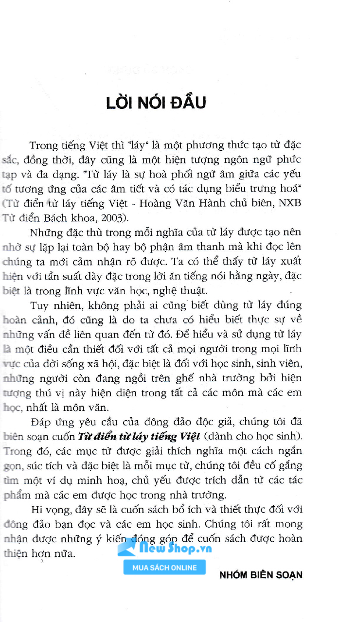 Sách - Từ Điển Từ Láy Tiếng Việt (Dành Cho Học Sinh) - Newshop