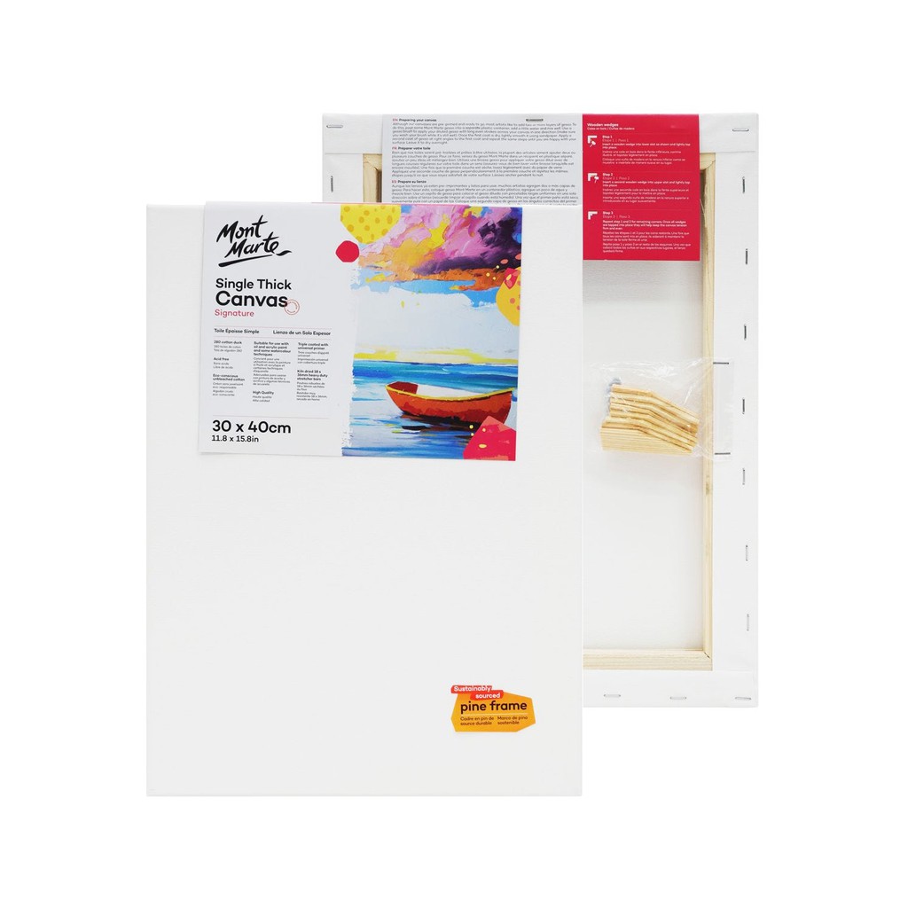 [Giao Hỏa Tốc] Khung Canvas 30x40cm Mont Marte - Single Thick Canvas Signature 30x40cm - CSST3040