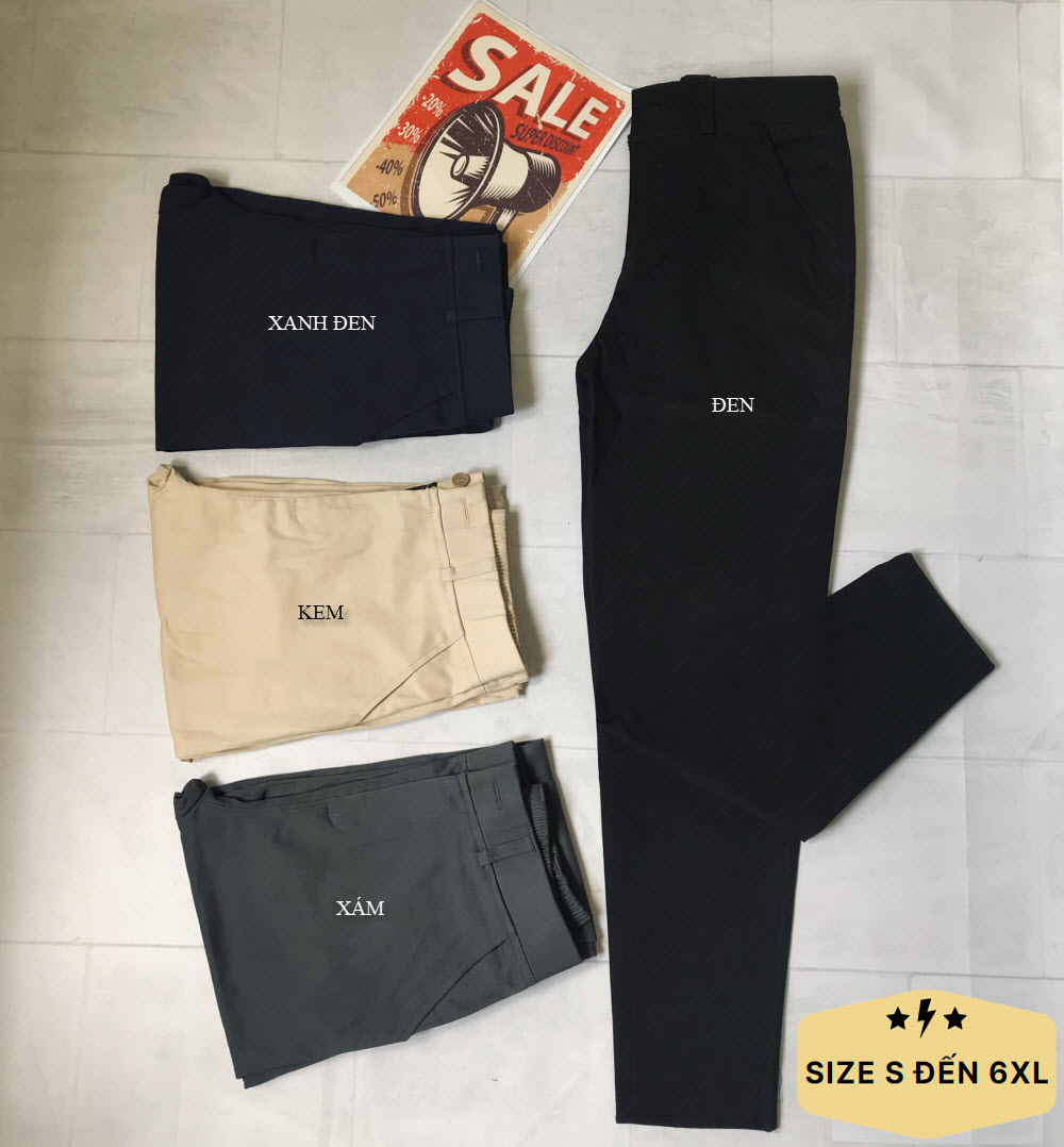 [Size đến 6XL]Quần kaki nam nữ phối lưng thun. Chất vừa, co giãn.
