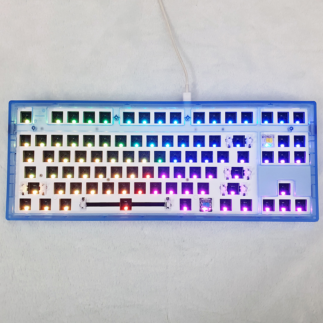 Bộ KIT bàn phím cơ FL-Esports MK870 RGB Clear Blue - Mạch xuôi - Sẵn foam - Hàng chính hãng