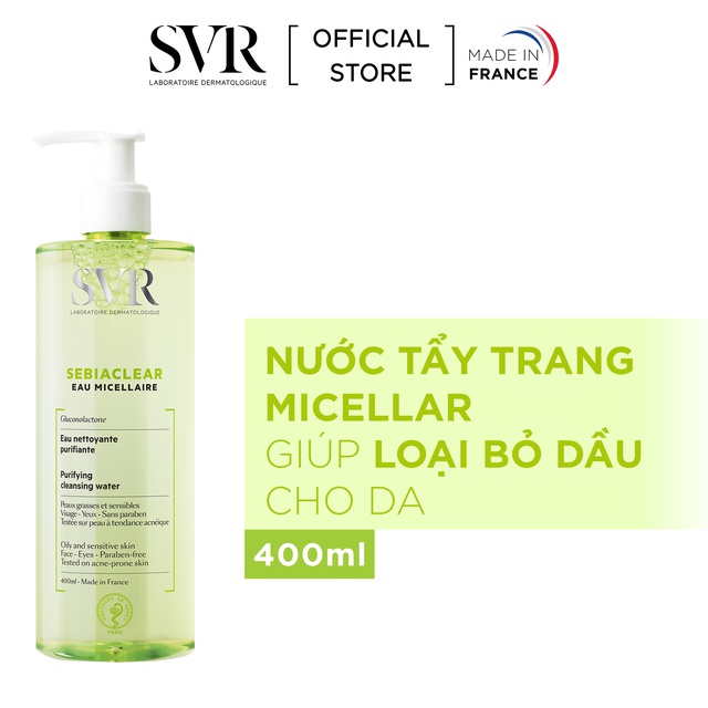Tẩy trang cho da dầu, mụn SVR Sebiaclear Eau Micellaire 400ml