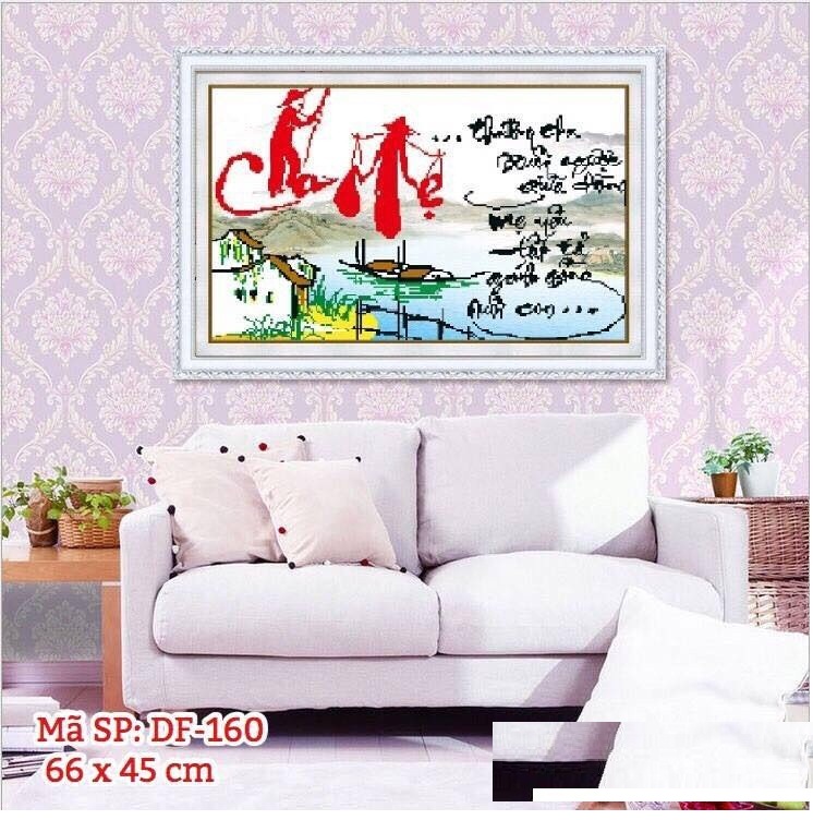 Tranh đính đá 5d - cha mẹ 08 -