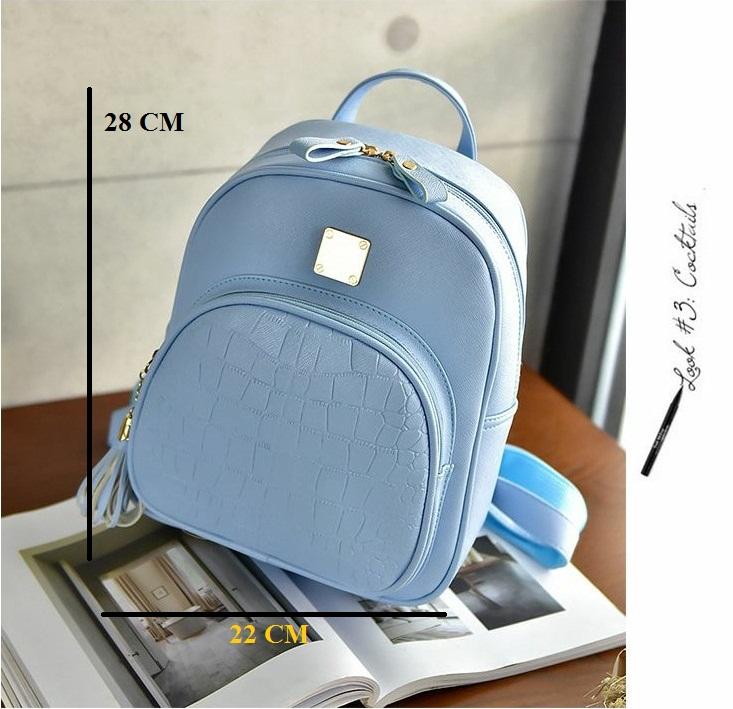 Balo Nữ Siêu Xinh Vân Cá Sấu Xanh
