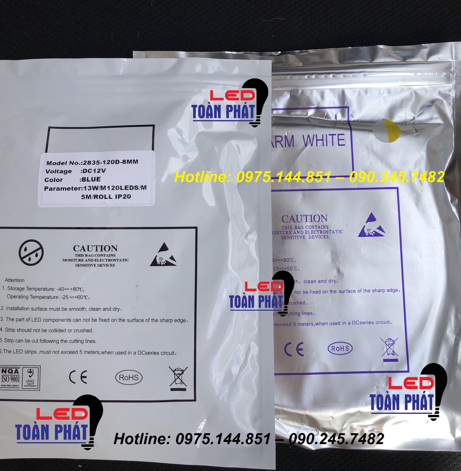 Led Dây 5m 12v Chip 2835 0.2W/LED màu trắng