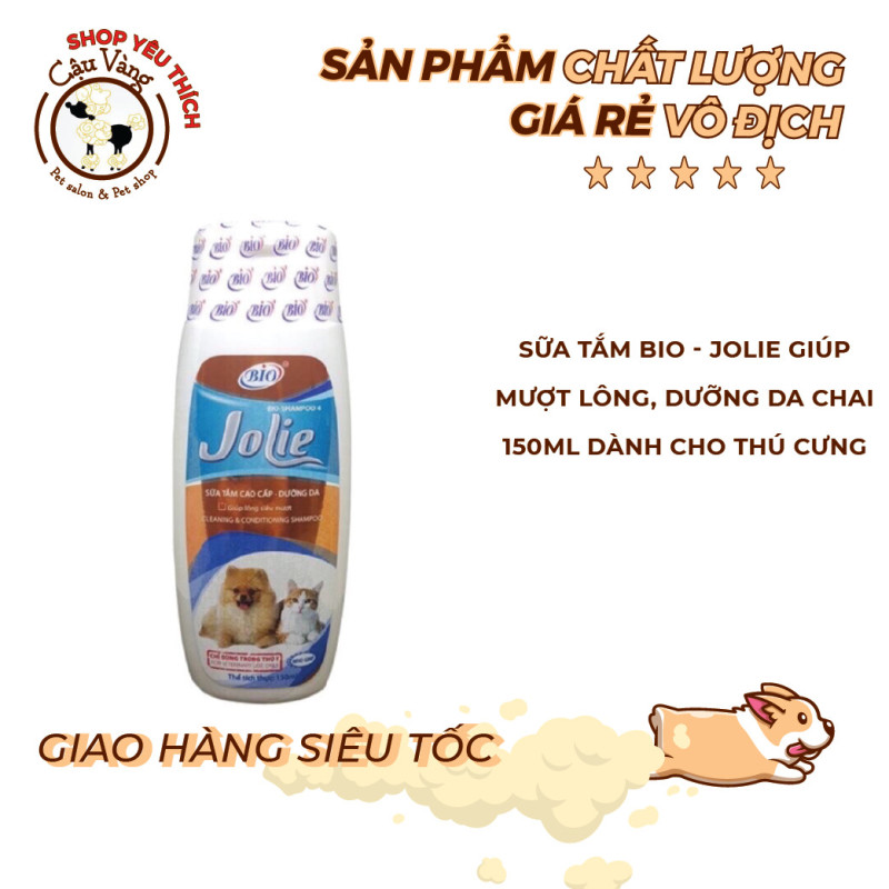 SỮA TẮM SIÊU MƯỢT LÔNG VÀ KHỬ MÙI HÔI CHO CHÓ MÈO Bio Jolie chai 150ml