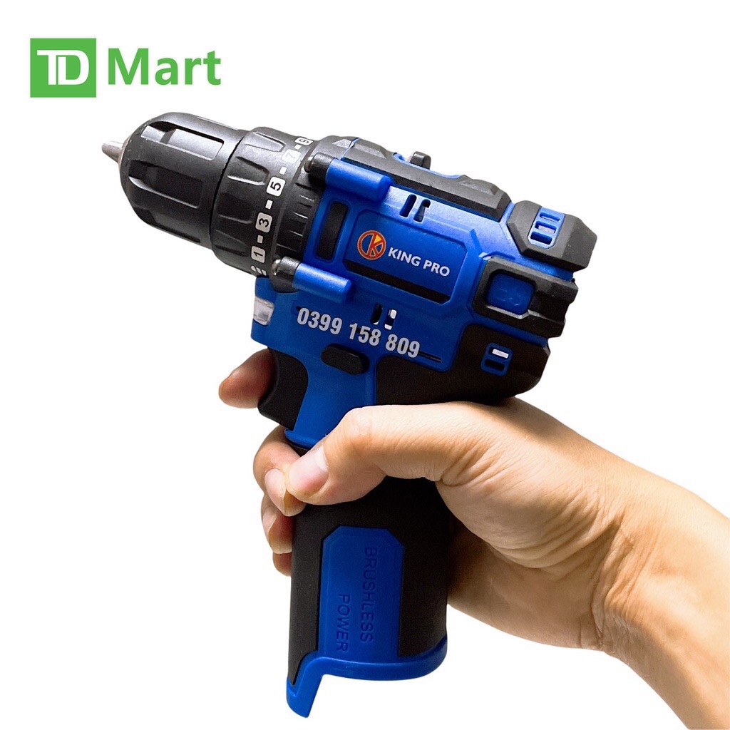 Thân máy khoan dùng pin 4 cell kingpro 18v không chổi than có khóa trục