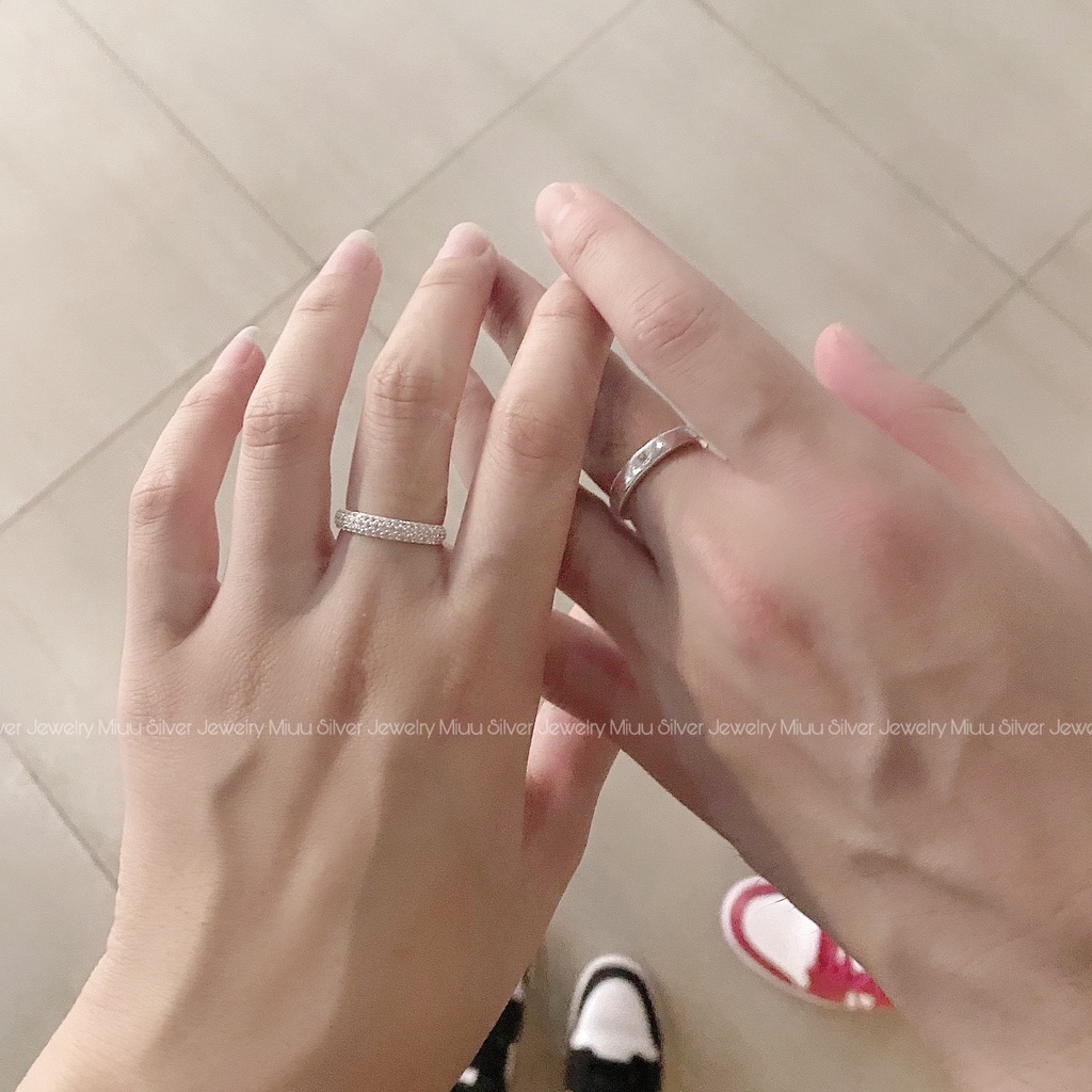 Nhẫn đôi bạc Miuu Silver, nhẫn cặp nam nữ Eirene