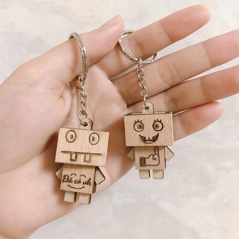 Móc khóa gỗ sắc thái kute