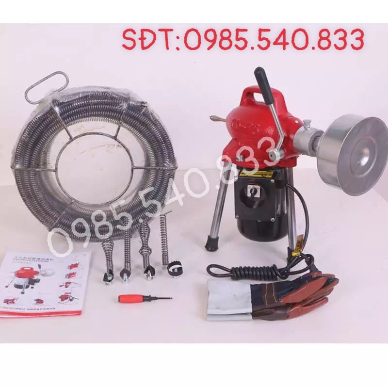 MÁY THÔNG TẮC CỐNG GQ80-550w (1 cuộn dây phi16 +4m phi8 + 6đầu thông + 1 đôi găng tay )