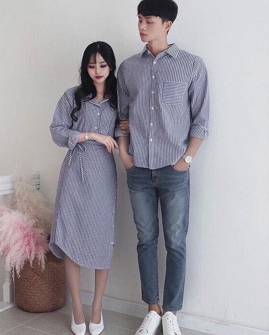 [HCM]đồ đôi nam nữ áo sơ mi+đầm cao cấp