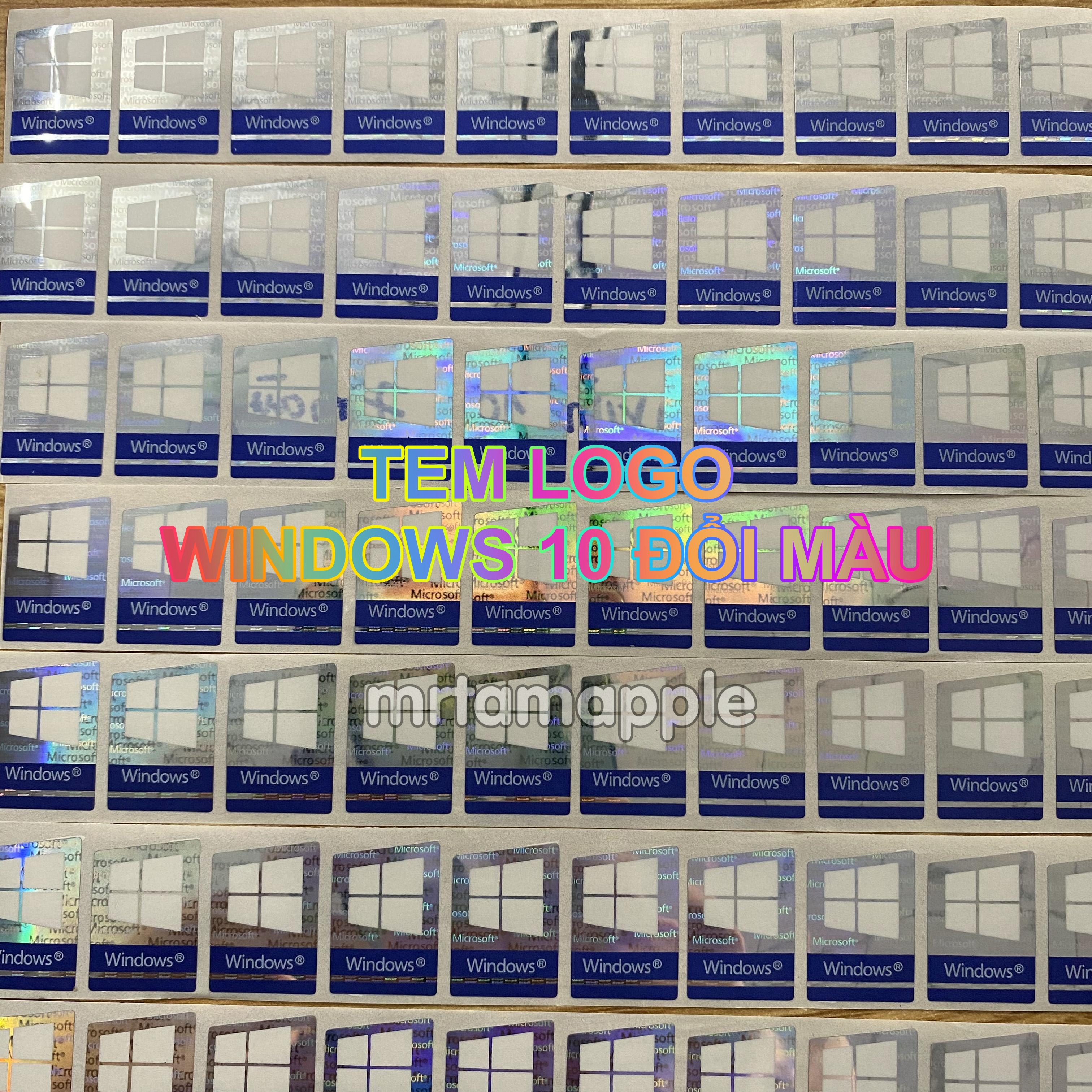 TEM DÁN STICKER LOGO WINDOWS 7 WINDOWS 10 TRANG TRÍ MÁY TÍNH LAPTOP