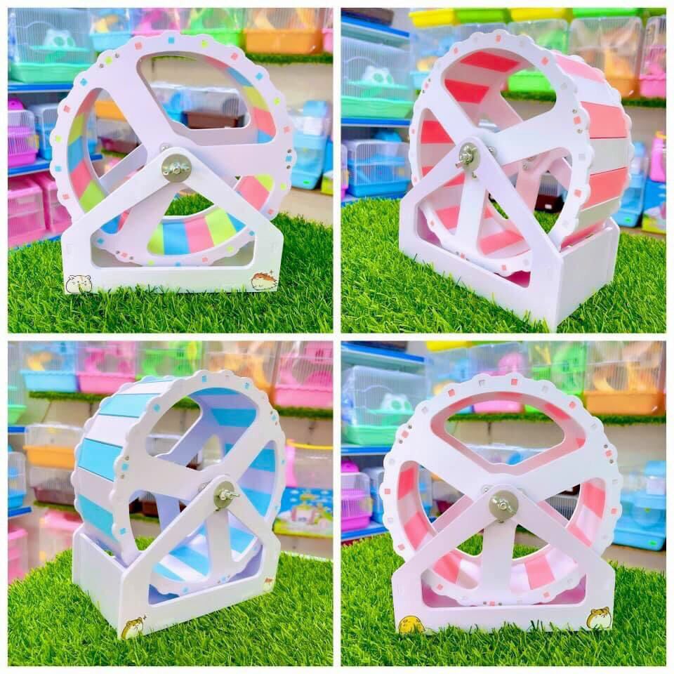 Whell gỗ ép lắp ráp Đa sắc size 16cm,18,5cm,21cm cho hamster,nhím,bọ ,..