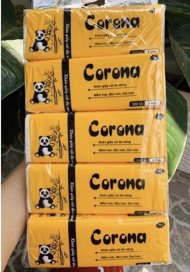 Combo 5 gói khăn giấy rút lụa Corona 500tờ/gói siêu dày mịn