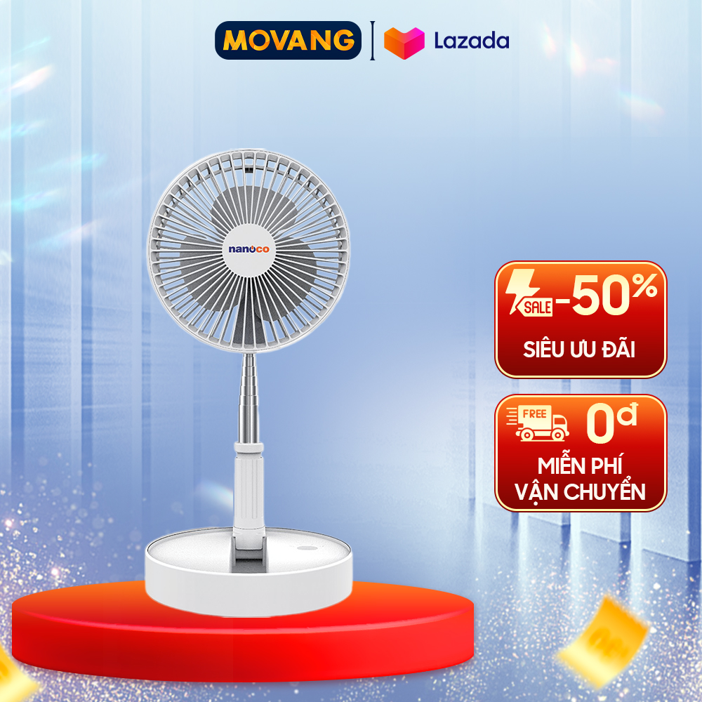 - quạt sạc điện nanoco nff1617w trắng