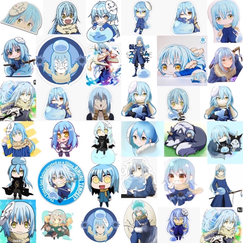 Ảnh dán Sticker Rimuru Tempest 30-60 cái ép lụa khác nhau /Hình dánTensei Shitara Slime Datta ken