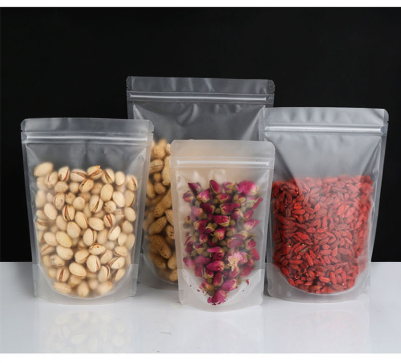 ( HÀNG NHẬP) Túi zip đáy đứng trong suốt mờ ( 500gr )