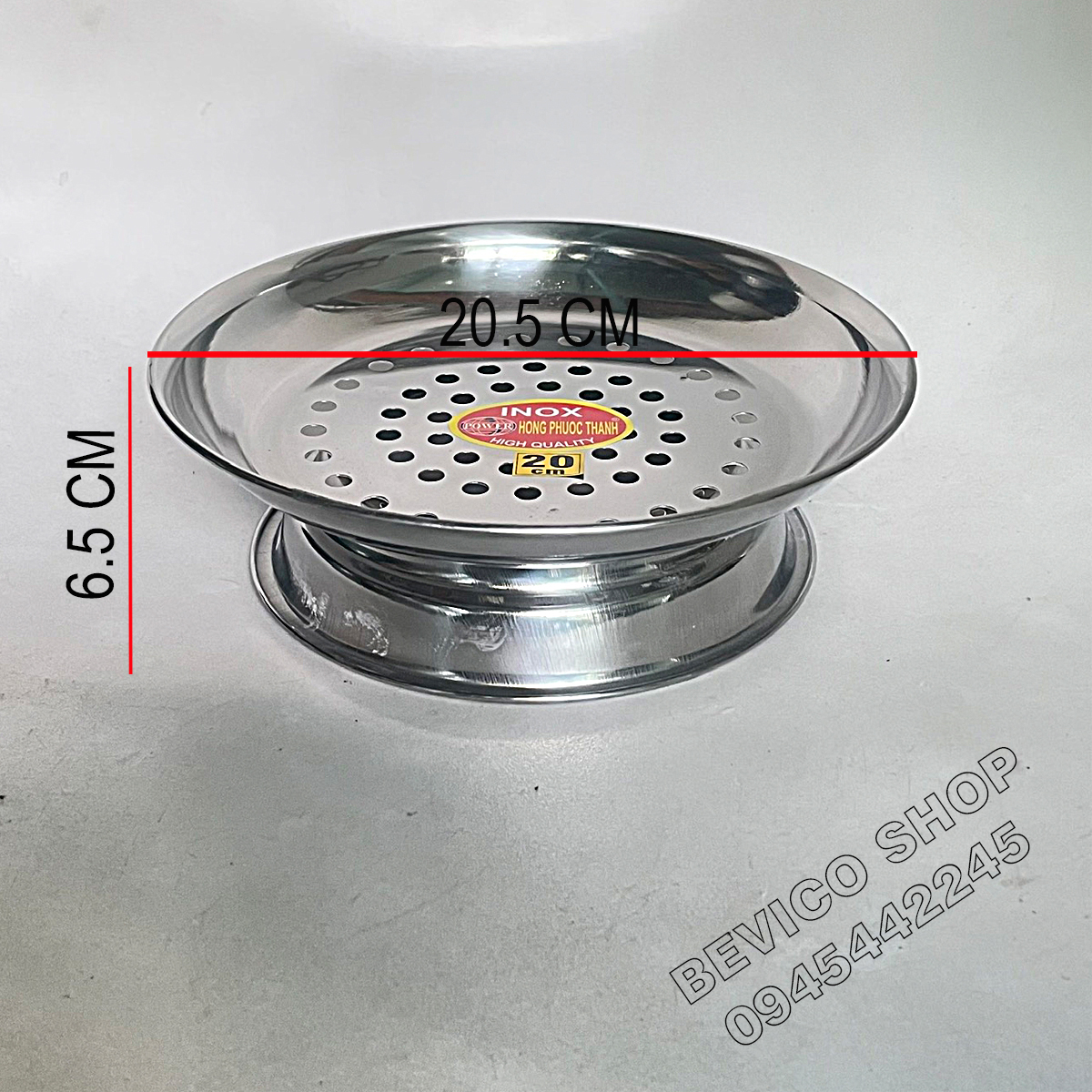 Xửng Hấp Inox 20cm/24cm Có Chân Dùng Cho Hấp Cá Và Rau Củ