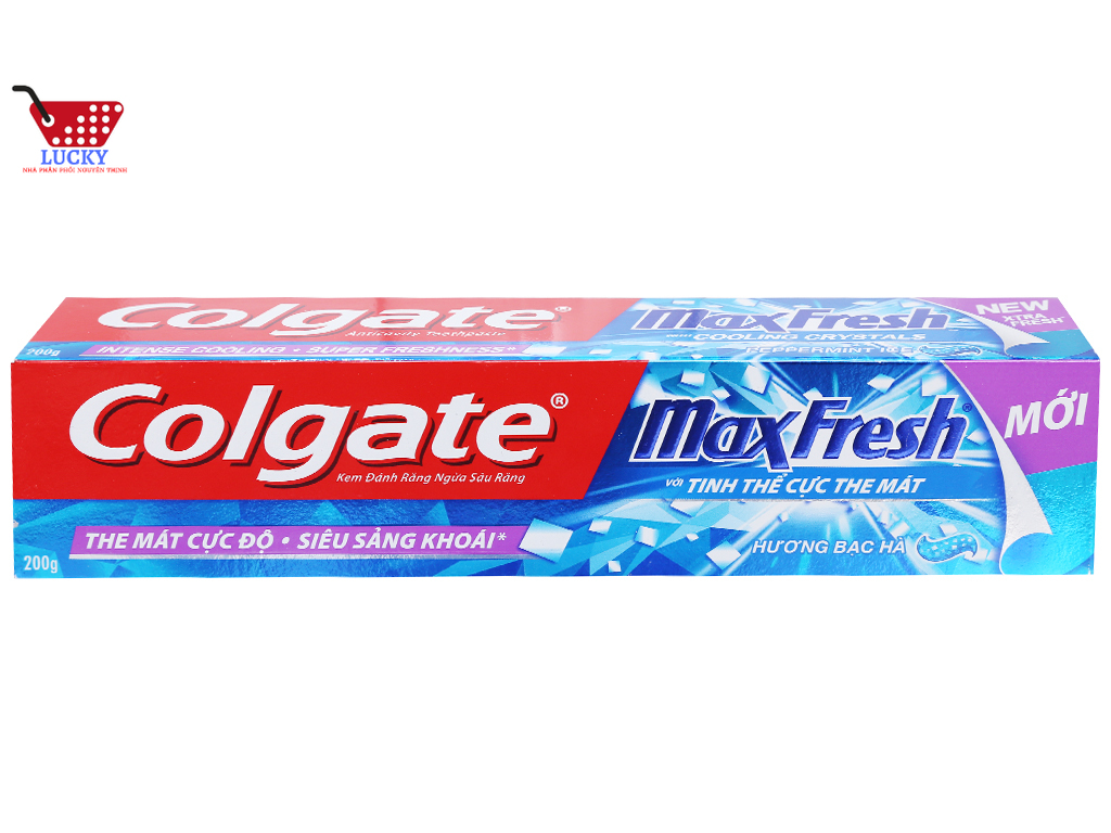Kem đánh răng Colgate Maxfresh hương bạc hà 230g/180g (230g tặng bàn chải lông tơ cao cấp)
