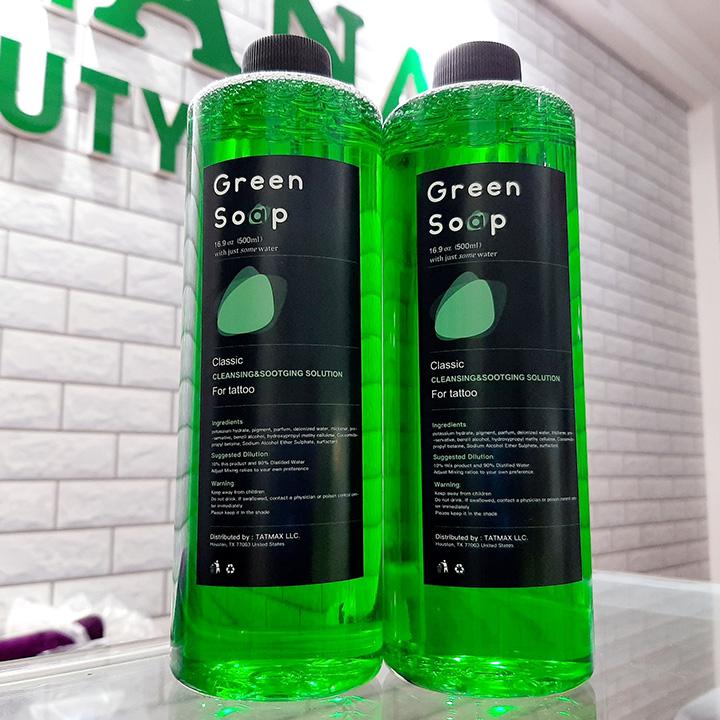 DUNG DICH VỆ SINH HÌNH XĂM GREEN SOAP 500ML