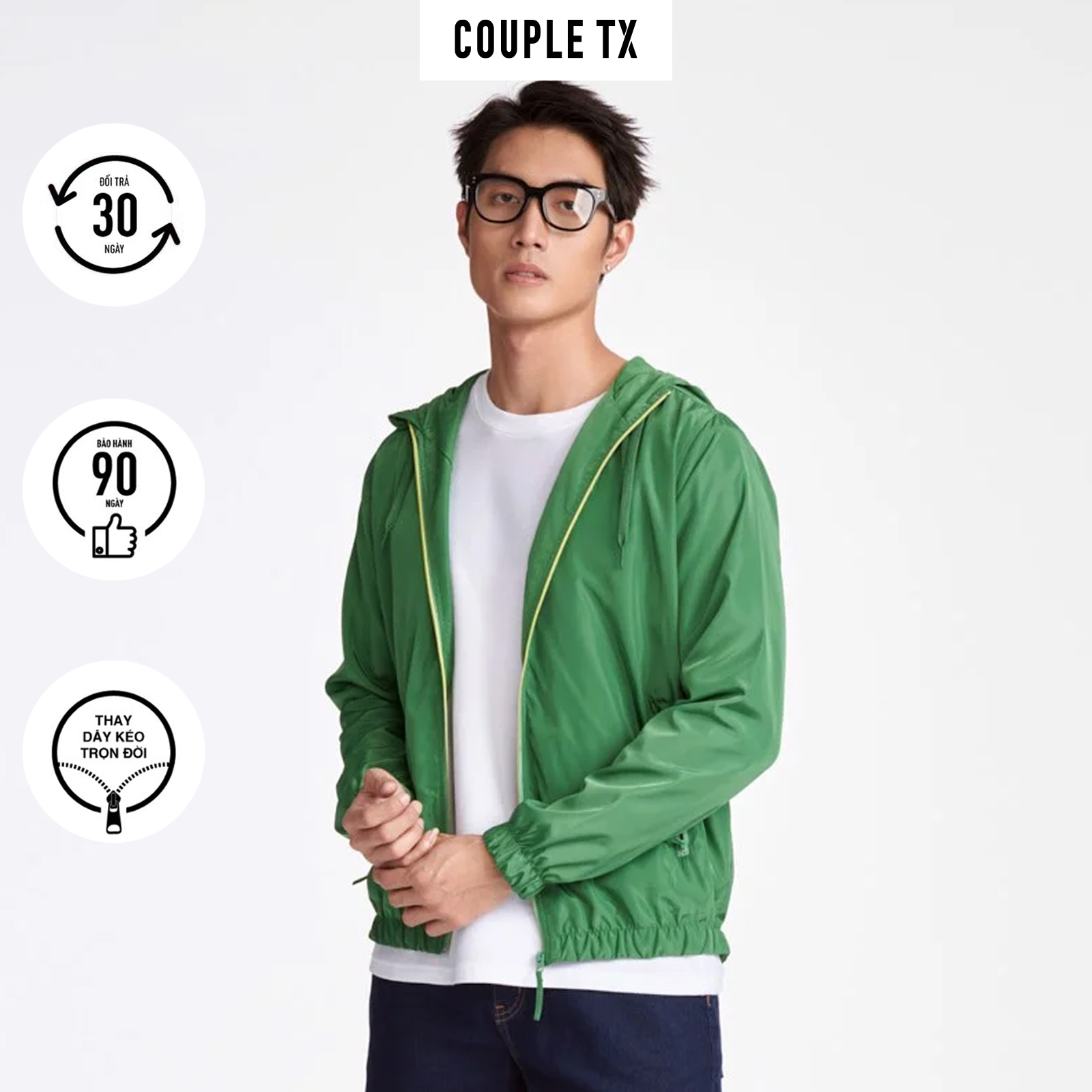 Áo khoác Nam Basic COUPLE TX - Áo Khoác Dù Chống Nắng, Tránh Gió, Có Nón MOP 1040/ MOP 1047