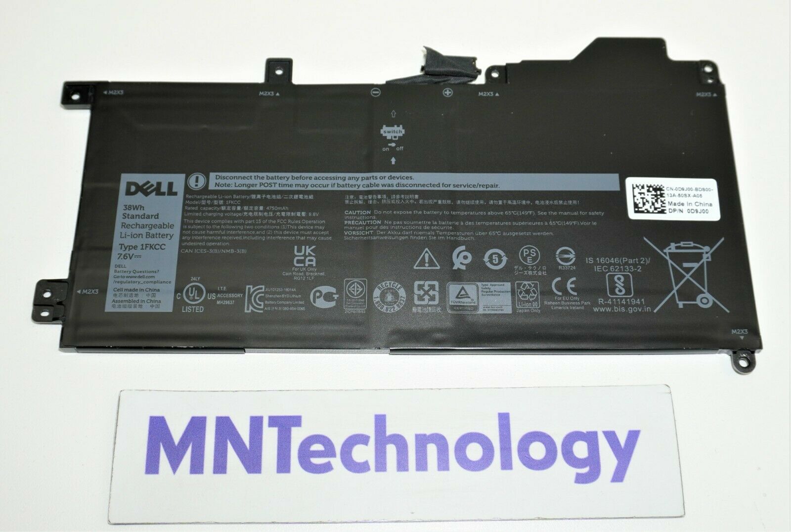 Pin Laptop Dell 1FKCC -Dùng cho DELL LATITUDE 7200 2-IN-1 KWWW4 D9J00 9NTKM