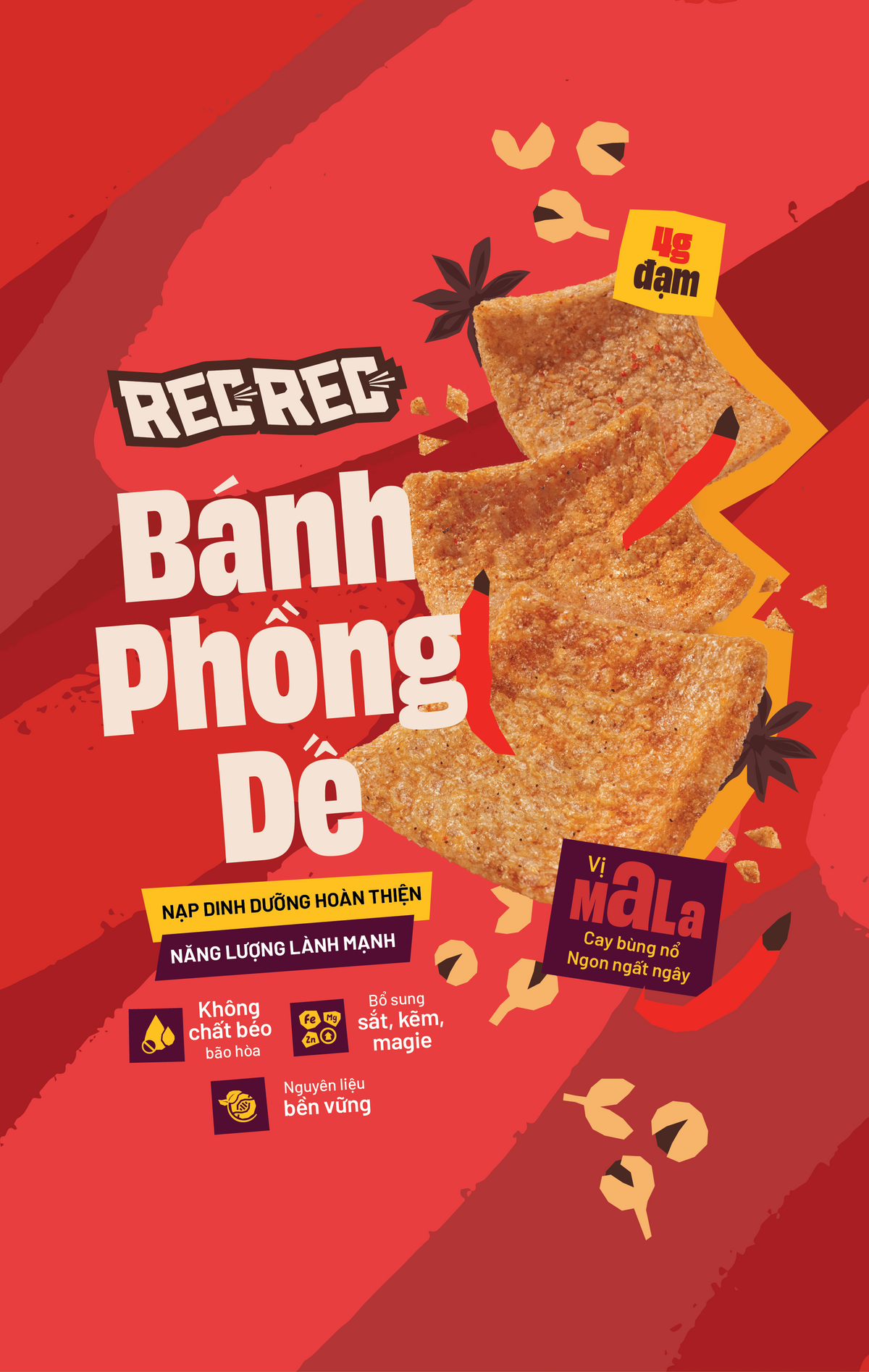 Bánh Phồng Dế Vị Mala - Gói 40g