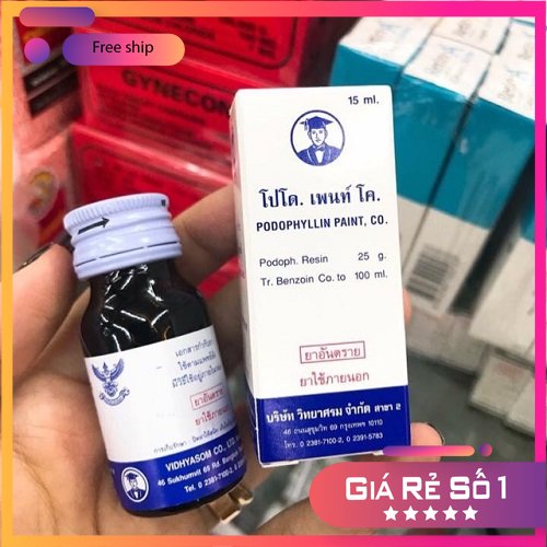 Serum bôi podophyllin 25 khử sùi mào gà , mụn cóc , mụn thịt hiệu quả 25%