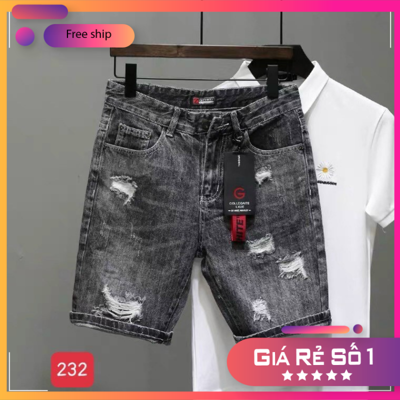 Quần Short Nam, Quần Sọt Nam, Quần Sort Nam, Quần Short Jean Nam Rách Kiểu ZYRO FASHION SJN07
