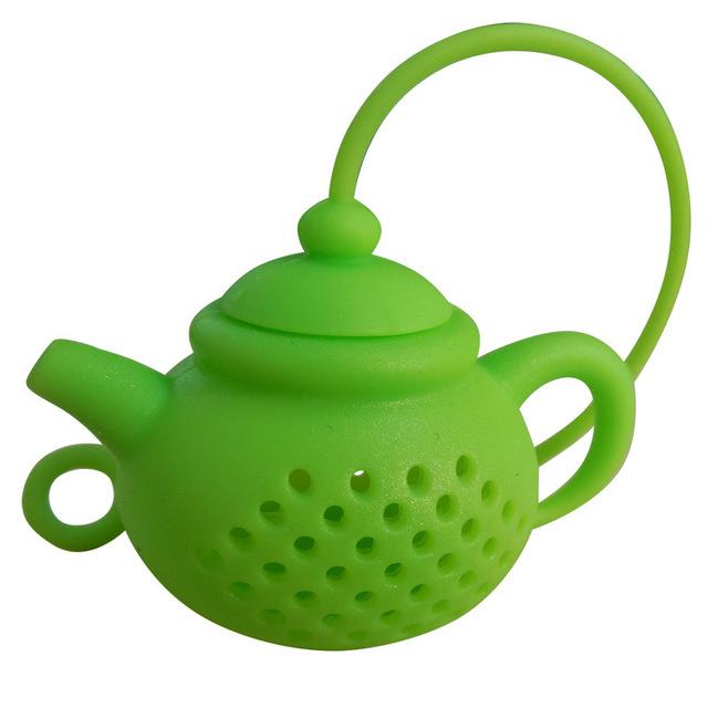 1Pcs Creative Teapot Shape Tea Infuser Strainer Silicone Tea Bag Leaf Filter Diffuser Teaware Teapot Accessory Kitchen Gadget