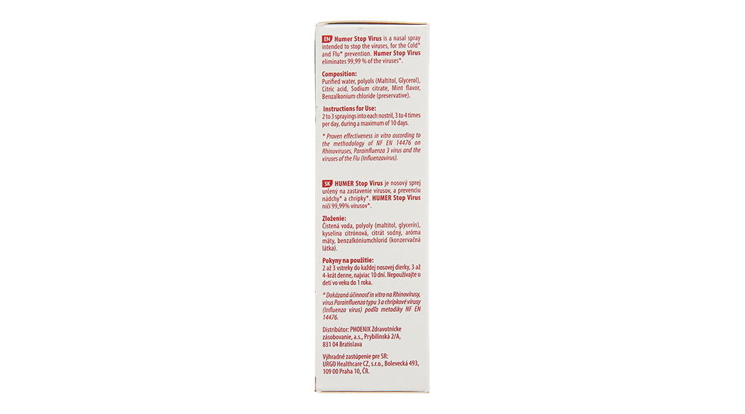 Xịt mũi Humer Stop-Virus Sinomarin người lớn 15ml