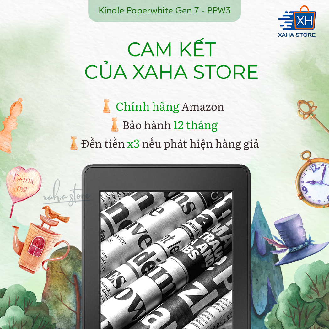 [Hoàn Tiền MAX] Máy đọc sách Kindle Paperwhite 3 - 7th Generation - Brand New (Kindle Paperwhite 3 e-reader 7th generation and a shockproof bag)
