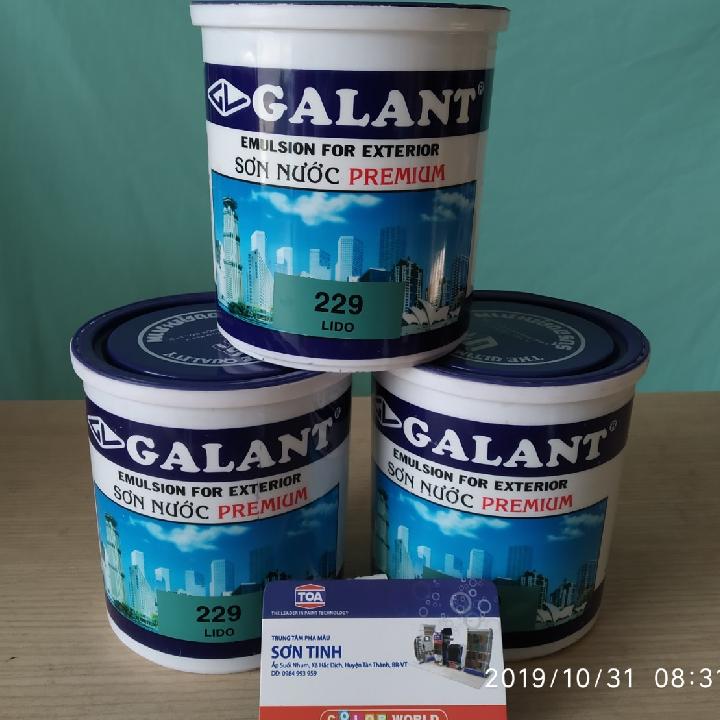 Sơn nước ngoại thất Premium Galant màu xanh ngọc đậm 229 ( 800ml ~ 1Kg )
