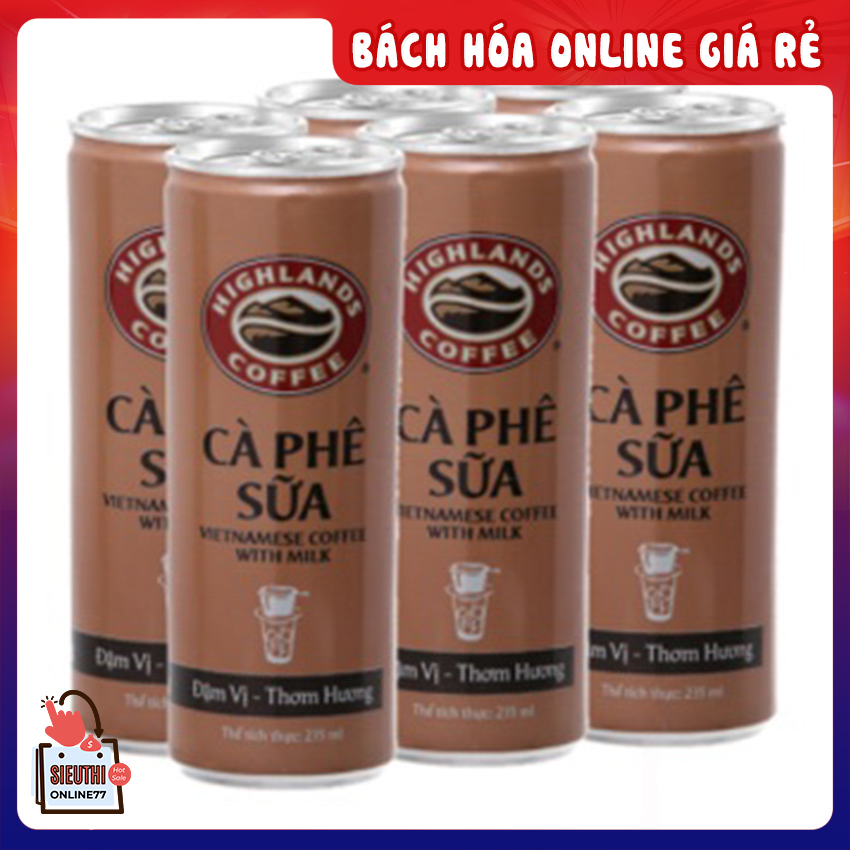 Lốc 6 lon cà phê sữa Highlands thơm ngon