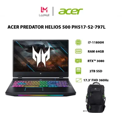 Laptop Acer Predator Helios 500 (PH517-52-797L) i7-11800H |GeForce RTX™ 3080 8GB