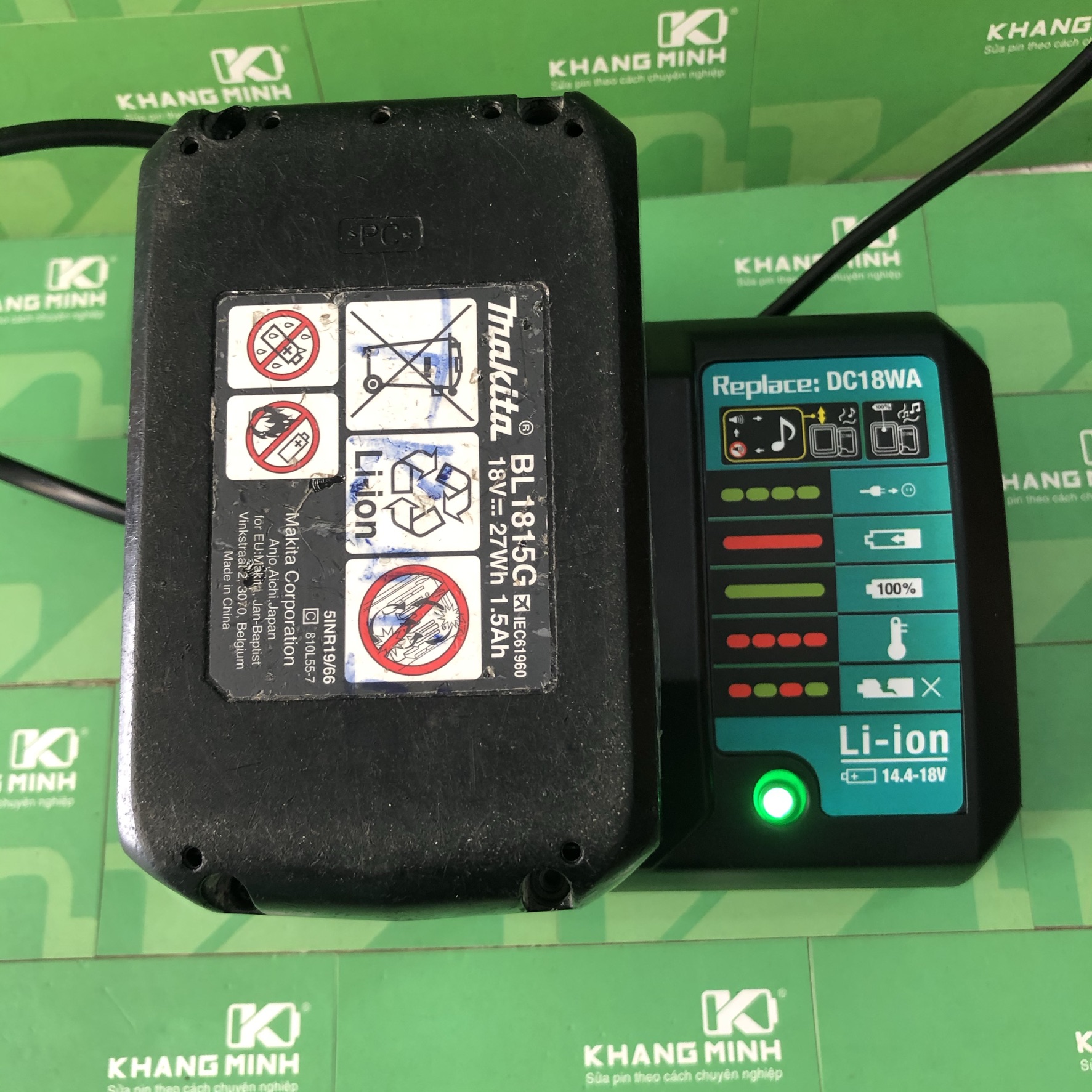 Pin Makita 18V max BL1815G cell Samsung