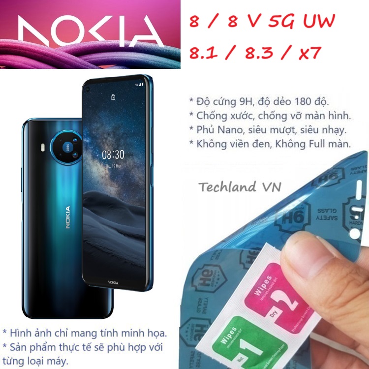 Cường Lực Phủ Nano Nokia 8 / 8.1 / 8.3 / 8 V 5G UW - Trong Suốt, Không Full Màn, Không Viền Đen