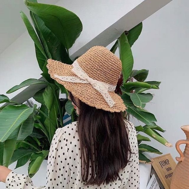 Nón Cói Nơ Ren Đi Biển Phong Cách Hàn Quốc